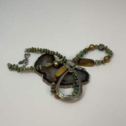 Designer Silpada Sterling Silver Pearl Turquoise Teardrop Pendant Necklace