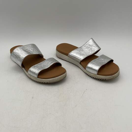 Ugg Womens ZYLE Metallic Silver Open Toe Slip-On Slide Sandals Size 7 image number 2