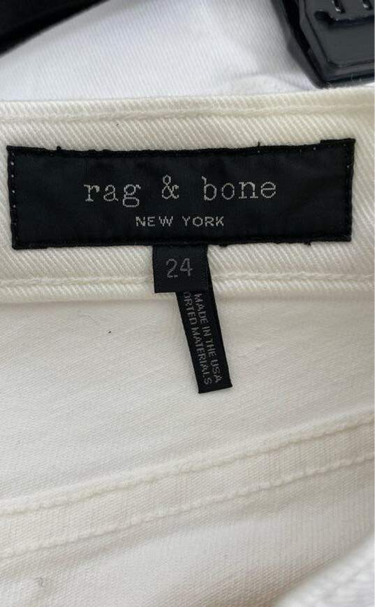 NWT Rag & Bone Womens White Light Wash Mid Rise Denim Ankle Jeans Size 24 image number 5