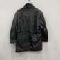 Mens Black Leather Long Sleeve Shawl Collar Drawstring Biker Jacket Size XL image number 2