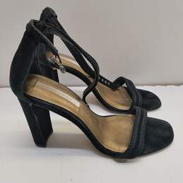 CynthiA Vincent Black Suede Ankle Strap Sandal Pump Heels Shoes Size 8.5 B alternative image