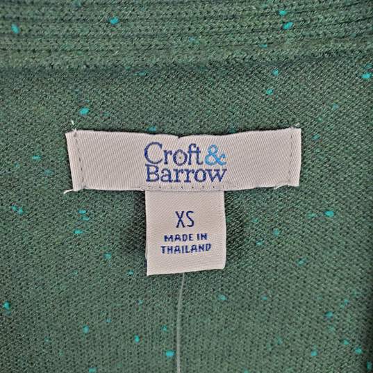 Croft & Barrow Women Green Marled Cardigan XS NWT image number 3