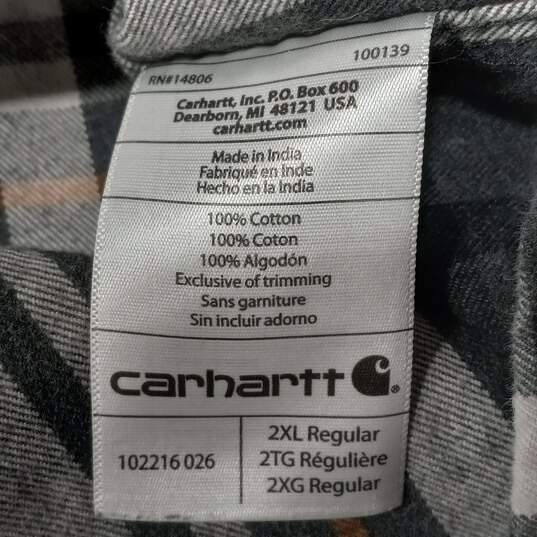 Carhartt Men's Gray Flannel Shirt Size 2XL image number 4