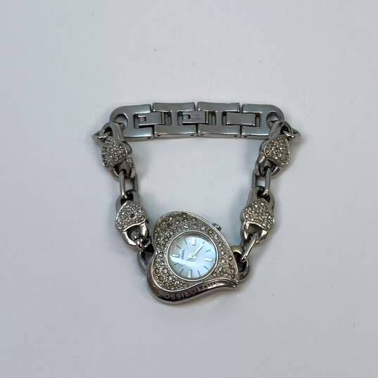 Designer Fossil F2 ES-1353 Analog White Love Heart Dial Quartz Wristwatch image number 3