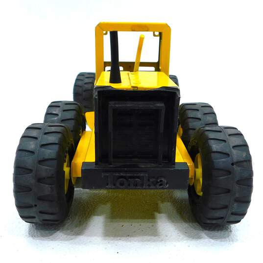 Vintage 1970s Tonka Road Grader Yellow Pressed Steel Toy Construction Vehicle image number 5