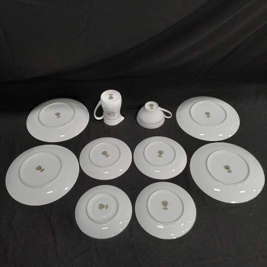 10pcs. White w/ Floral Pattern Noritake China Set of Plates, Cups & Pitcher image number 3