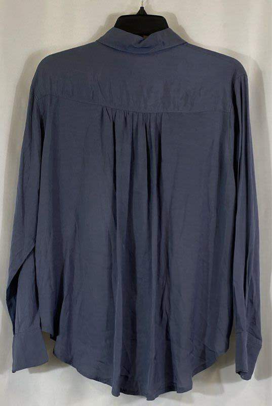 NWT Splendid Womens Gray Tie Front Long Sleeve Collared Button-Up Shirt Size S image number 2