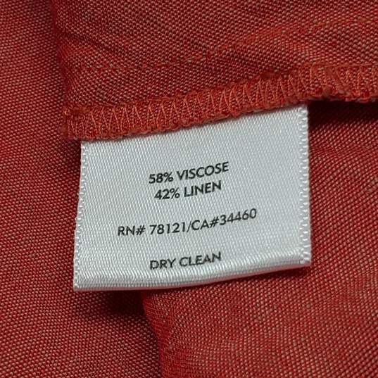 Eileen Fisher Orange Long Linen Skirt Size M image number 4