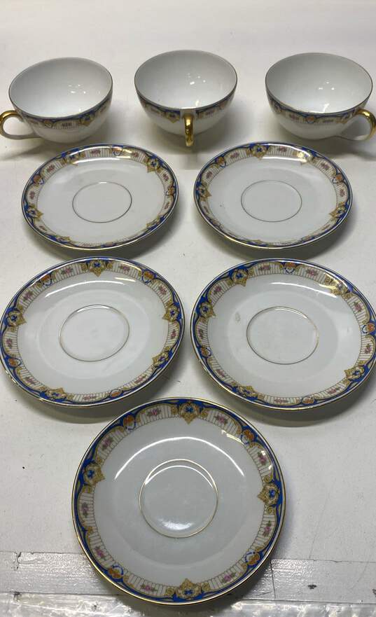 Royal Bayreuth Bavaria Tea Cups and Saucers Tableware Fine China 8Pc Set image number 1