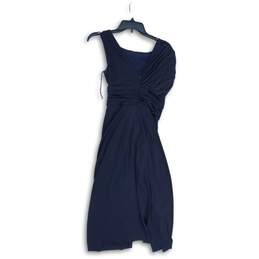 Maggy London Womens Navy Blue Surplice Neck Sleeveless Back Zip Sheath Dress 4 alternative image