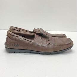 UGG Brown Leather Loafers Boat Shoes Men's 11 M