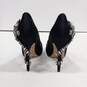 Badgley Mischka Black Satin Heels With Rhinestones Size 6.5 image number 5
