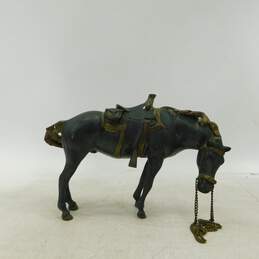 Vintage Cast Metal Bronze Stallion Horse Sculpture Home Decor