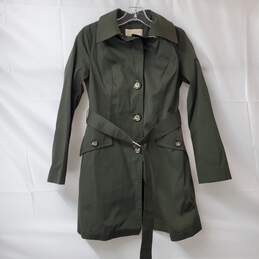Michael Kors Petite's Green Trench Coat Belted Jacket PP