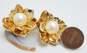 Kate Spade Faux Pearl Gold Tone Floral Statement Post Earrings 22.5g image number 2