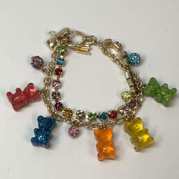 Designer Betsey Johnson Gold-Tone Multicolor Gummy Bear Charm Bracelet alternative image