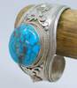 925 Chunky Turquoise Artisan Cuff Bracelet 71.7g image number 3