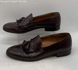 Authentic Salvatore Ferragamo Mens Dark Brown Leather Tassel Loafer Shoes Sz 11D