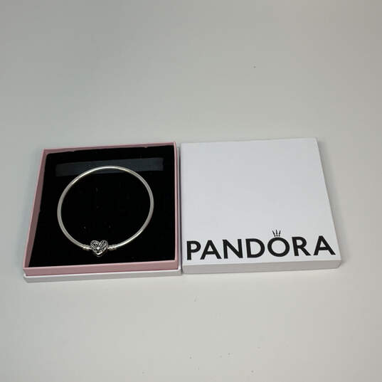Designer Pandora S925 ALE Sterling Silver Heart Butterfly Bangle Bracelet image number 1
