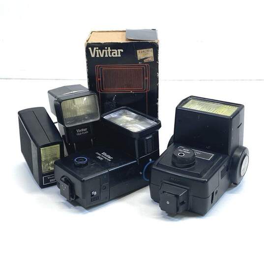 Lot of 5 Assorted Vivitar Camera Flashes image number 1
