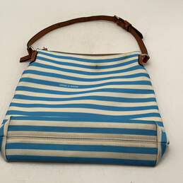 Dooney & Bourke Womens Shoulder Handbag Adjustable Strap Zipper Brown Striped