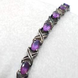 Ross Simons Sterling Silver Amethyst 7 1/4" Bracelet 11.4 G alternative image