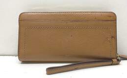 COACH Brown Leather Envelope Zip Around Card Wallet Wristlet alternative image