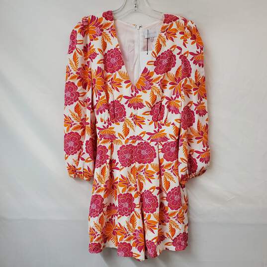 Sugarlips Floral Pink & Orange LS One-Piece Romper Shorts XS NWT image number 1