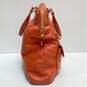 Emma Fox Orange Leather Top Zip Hobo Tote Bag image number 6
