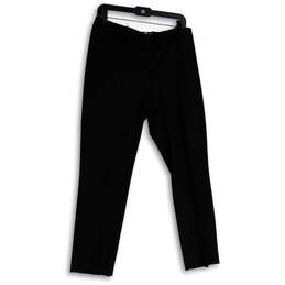 The Essential Slim by Anthropologie Women's Black Cotton Dress Pants Size 8  Stretch 4 Pockets 
