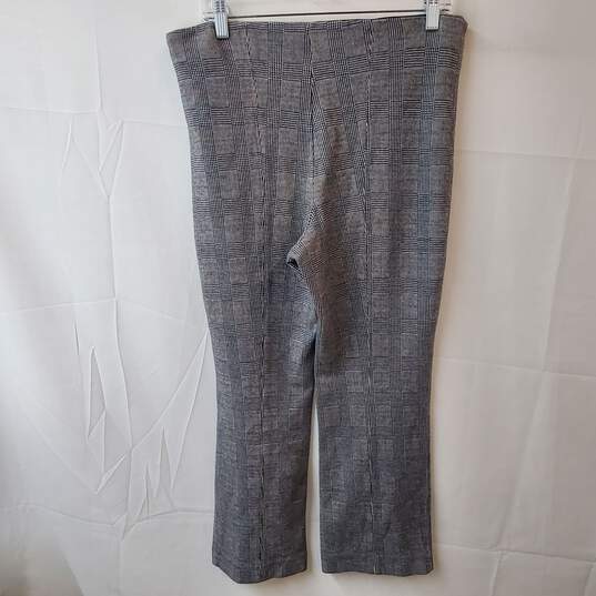 Anthropologie The Essential Crop Flare Pants Checked Gray Size L image number 2
