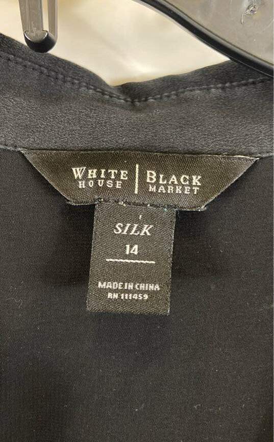 White House Black Market Women Black Belted Shirt Dress Sz 14 image number 3