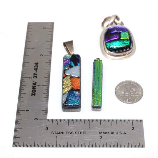 Bundle of 3 Dichroic Glass Pendants image number 1