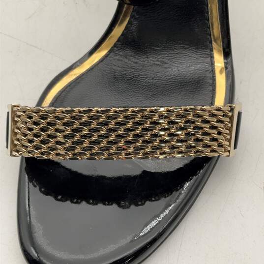 Lanvin Paris Womens Black Embellished Wedge Strappy Sandals Size EUR 37.5 w/ COA image number 9
