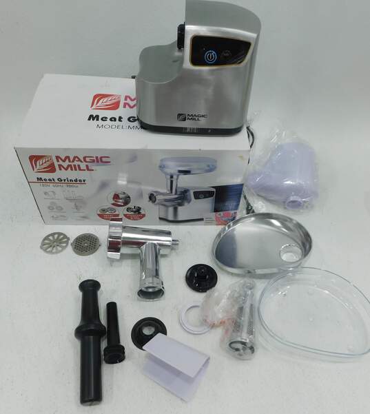 NEW Open Box Magic Mill Meat Grinder MMG-3000 Stainless Steel w/ Attachments image number 1