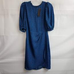 Banana Republic Women's Blue Spotted Puff-Sleeve Sheath Dress Size 2
