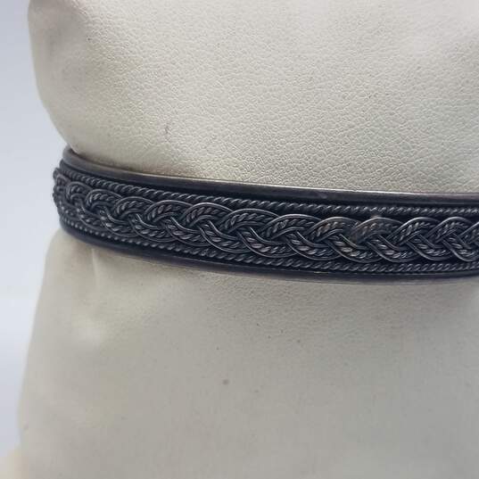 FAS Sterling Silver Braided Design 6 Inch Cuff Bracelet 20.6g image number 2
