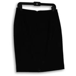 NWT Womens Black Flat Front Back Zip Straight & Pencil Skirt Size 4 alternative image