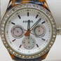 Fossil 1341704 & 2456 Stainless Steel & Acrylic Rhinestone Watches 167.4g image number 7