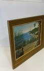 Original Mid Century French Rivera on Oil Hand Made Canvas Matted & Framed image number 2