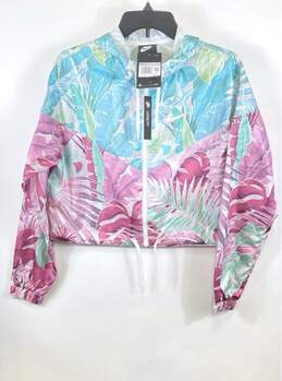 NWT Nike Women Multicolor Floral Sportswear Windrunner Cropped Jacket Size XS