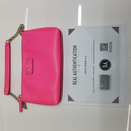 Buy the Kate Spade New York Fuschia Leather Handbag Q338 w/ COA |  GoodwillFinds