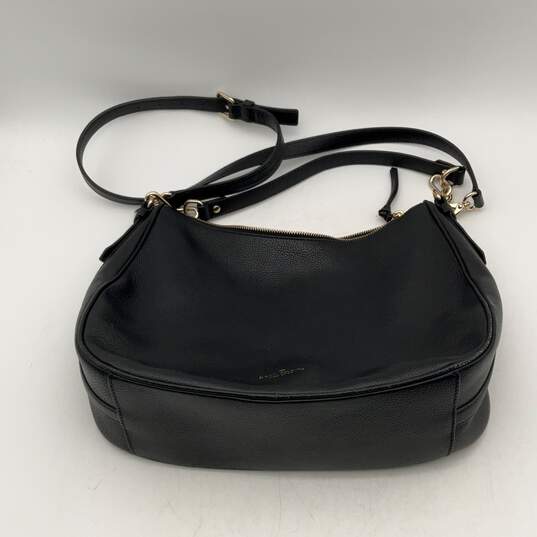 Kate Spade Womens Black Gold Leather Adjustable Strap Crossbody Bag image number 1