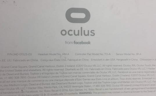Meta Oculus Rift HM-A VR Headset W/ Controller and Sensors image number 7