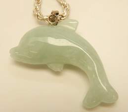 925 Faux Jade Dolphin & Beachy Shell Pendant Necklaces 30g alternative image