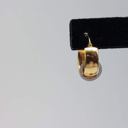 IMD 14k Gold Two Tone Hoop Earrings 3.2g image number 2