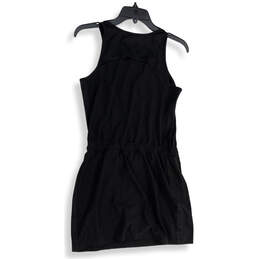 Womens Black Sleeveless Front Zip Drawstring Waist Workwear Mini Dress Sz 0 alternative image