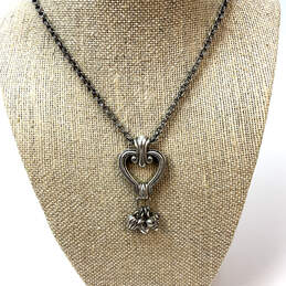 Designer Brighton Silver-Tone Link Chain Heart Shape Pendant Necklace