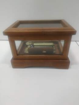 SANKYO WOOD & GLASS 50 NOTE MUSIC BOX