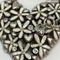 Designer Brighton Silver-Tone Rhinestone Flower Heart Pendant Necklace image number 4